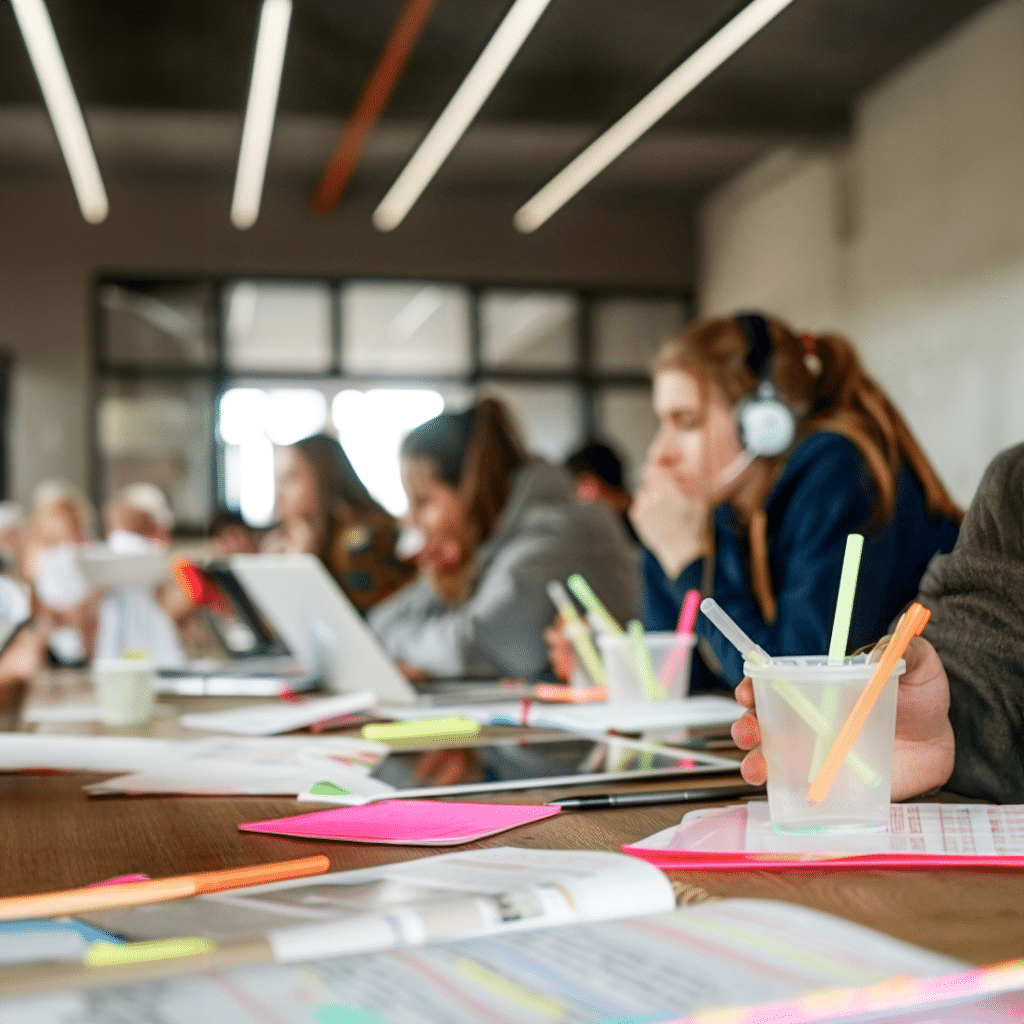 Studierende lernen in der Bibliothek